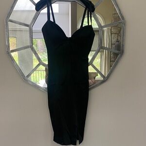 Bebe Black Satin Dress